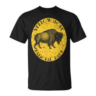 Yellowstone National Park Buffalo Vintage Distressed T-Shirt | Mazezy