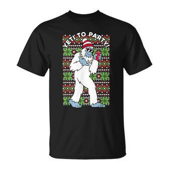 Yeti To The Party Ugly Christmas Sweater Graphic T-Shirt | Mazezy