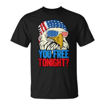 You Free Tonight Bald Eagle Mullet 4Th Of July Us Flag Retro Unisex T-Shirt | Mazezy