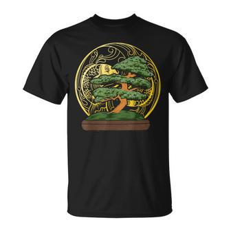 Zen Buddhist Japan Aesthetic Fish Gardening Bonsai Tree T-Shirt | Mazezy