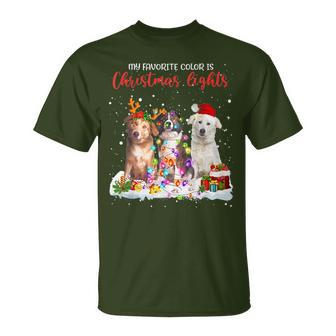 Aidi My Favorite Color Is Christmas Lights Xmas Lover T-Shirt | Mazezy
