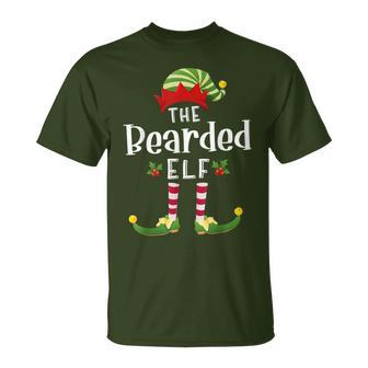 Bearded Christmas Elf Matching Pajama X-Mas Party T-Shirt - Seseable
