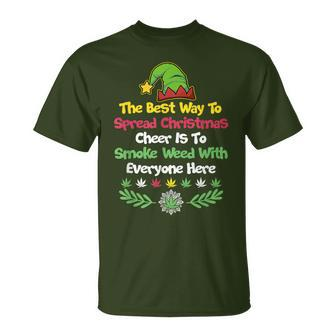 Cannabis Christmas Cheer Elf Holiday Marijuana T-Shirt - Monsterry UK