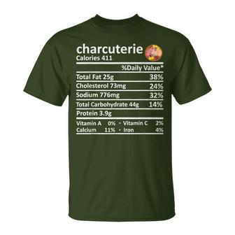 Charcuterie Nutrition Food Facts Thanksgiving Costume Xmas T-Shirt | Mazezy