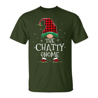 The Chatty Gnome Xmas Family Matching Plaid Christmas Gnomes T-Shirt - Seseable