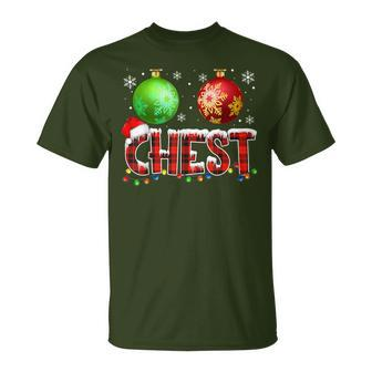 Chestnuts Matching Couples Christmas Lights Nuts Chest T-Shirt - Seseable