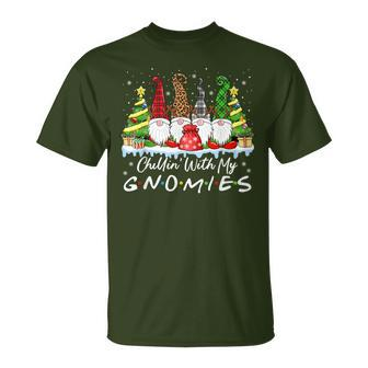 Chillin With My Gnomies Christmas Family Friend Gnomes T-Shirt - Thegiftio UK