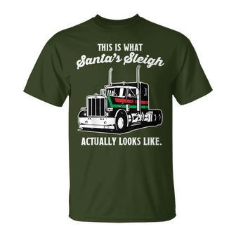 Christmas Asphalt Cowboy Trucker Truck Driver T-Shirt | Mazezy