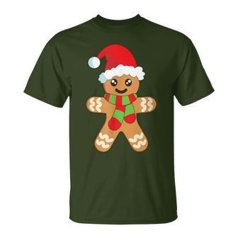 Christmas Baking Cookie Cute Gingerbread Man T-Shirt - Seseable
