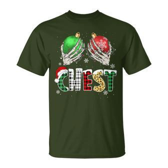 Christmas Chest Nuts Chestnuts Xmas Couple Matching Costume T-Shirt | Mazezy
