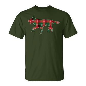 Christmas Dog Czechoslovakian Wolfdog Buffalo Plaid Family T-Shirt | Mazezy UK