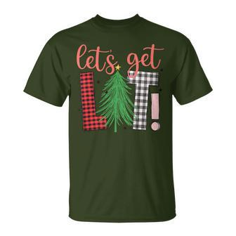 Christmas Let's Get Lit Festive Alcohol T-Shirt | Mazezy