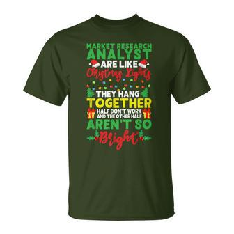 Christmas Light Market Research Analyst Xmas Holiday T-Shirt | Mazezy