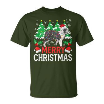 Christmas Lights Catalan Sheepdog Xmas Dog Lover T-Shirt | Mazezy