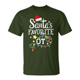 Christmas Occupational Therapist Therapy Santa's Favorite Ot T-Shirt | Mazezy