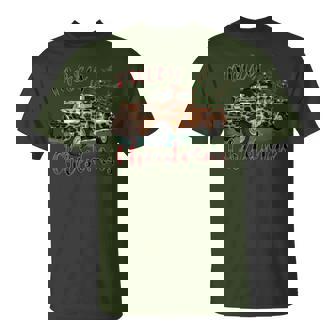 Christmas Tree Leopard Truck Merry Christmas Family Xmas T-Shirt | Mazezy