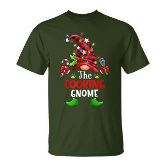 Cooking Gnome Christmas Buffalo Plaid Family Gnomes Matching T-Shirt - Thegiftio UK