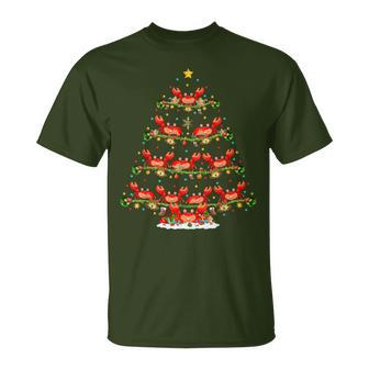 Crab Lover Xmas Lighting Santa Crab Christmas Tree T-Shirt - Thegiftio UK