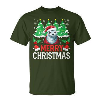 Crabeater Seal Christmas Pajama Costume For Xmas Holiday T-Shirt | Mazezy