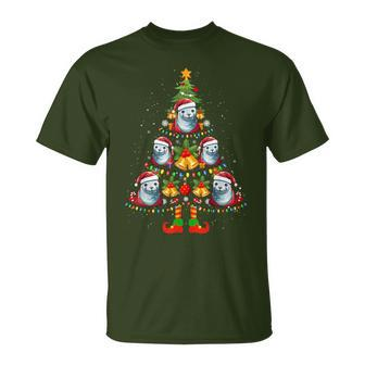 Crabeater Seal Santa Hat Christmas Tree Light Xmas Pajama T-Shirt | Mazezy