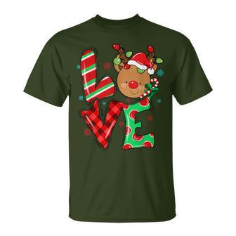 Cute Reindeer Rudolph Red Nose Christmas Xmas Antler T-Shirt - Thegiftio UK