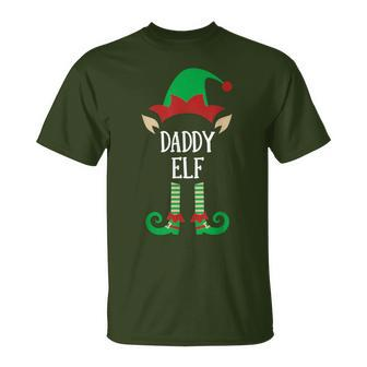 Daddy Elf Matching Family Group Christmas Pajama Party T-Shirt - Monsterry UK