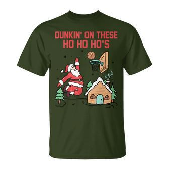 Dunkin' On These Ho Ho Ho's Christmas Quote T-Shirt - Seseable