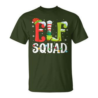 Elf Squad Christmas Family Matching Xmas Elf Pajamas T-Shirt | Mazezy
