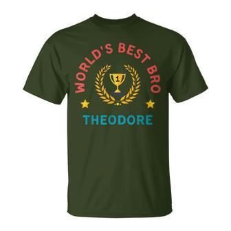 Brother Theodore Christmas Birthday World's Best Bro T-Shirt | Mazezy