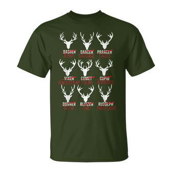 Christmas Reindeer Hunter Deer Meat Hunting T-Shirt | Mazezy