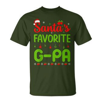 Christmas Santa's Favorite G-Pa Cute Merry Xmas Party T-Shirt - Monsterry UK
