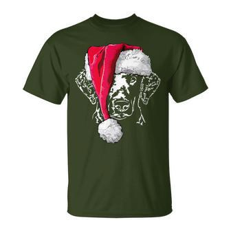 Curly Coated Retriever Santa Christmas Dog T-Shirt | Mazezy