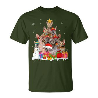Peterbald Christmas Tree Pet Cat Lover T-Shirt | Mazezy