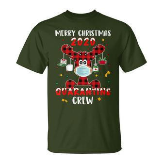 Quarantine Crew Buffalo Plaid Reindeer Christmas T-Shirt - Monsterry DE