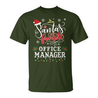 Santa's Favorite Office Manager Christmas Party T-Shirt - Monsterry UK