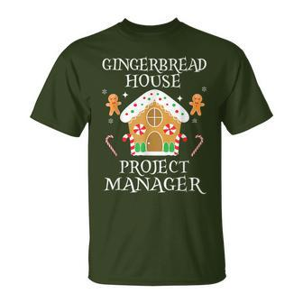 Gingerbread House Project Manager Decorating Baking Xmas T-Shirt | Mazezy CA