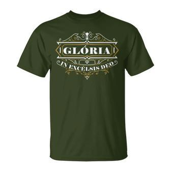 Gloria In Excelsis Deo Christmas Traditional Latin Mass T-Shirt | Mazezy UK