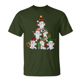 Gnome Christmas Tree Gnomies Matching Family Pajamas Xmas T-Shirt | Mazezy