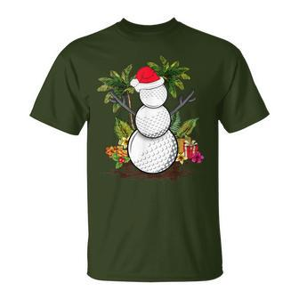 Golf Christmas In July Summer Snowman Golfer Party Hawaii T-Shirt - Monsterry AU