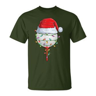 Golfing Christmas Pajama Holiday Golf Ball Santa Hat T-Shirt - Monsterry