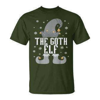 The Goth Elf Matching Family Group Christmas Party Pajama T-Shirt - Monsterry AU