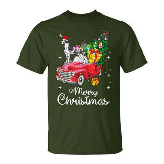 Great Dane Rides Red Truck Christmas Pajama T-Shirt | Mazezy