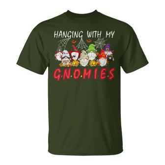 Hanging With My Gnomies Christmas Costume Halloween Gnomes T-Shirt - Seseable