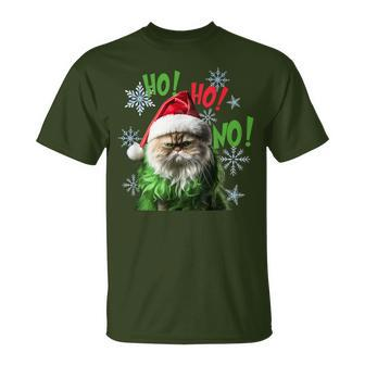 Ho Ho No Bad Cat Christmas T-Shirt - Seseable
