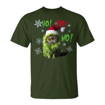 Ho Ho No Bad Cat Christmas T-Shirt | Mazezy