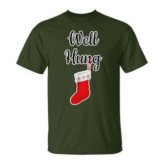 Well Hung Dirty Santa Xmas Adult Humor Ugly T-Shirt | Seseable UK