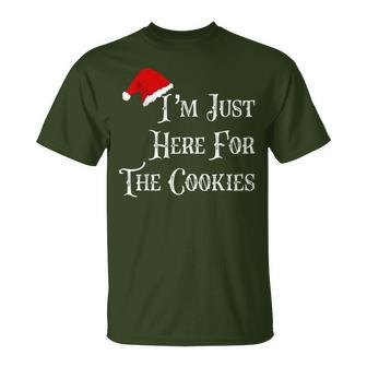 I'm Just Here For The Cookies Santa Christmas T-Shirt - Seseable