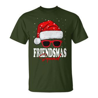 Jolly Friendsmas Squad Christmas Santa Hat Matching Friends T-Shirt | Mazezy