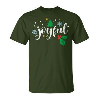Joyful Christmas Season Holidays Thankful Inspiring T-Shirt | Mazezy