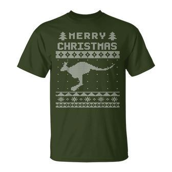 Kangaroo Ugly Christmas Sweater Xmas Party T-Shirt - Monsterry